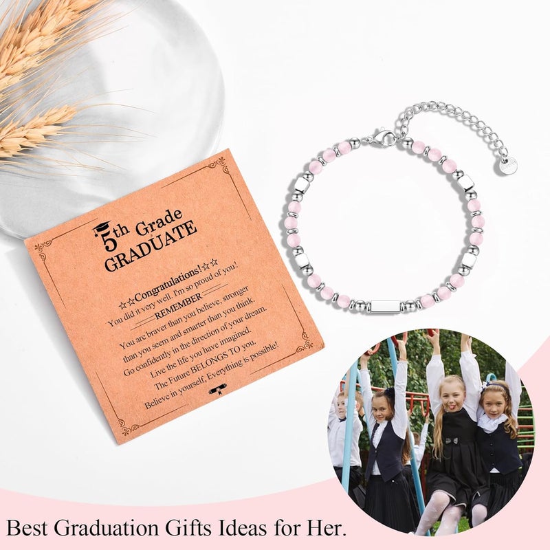 FIEEFX Gifts for Girls, Graduation Back to School First Day of School Gifts Bracelets for Daughter Granddaughter Niece Sister with Inspirational Card - Image 2